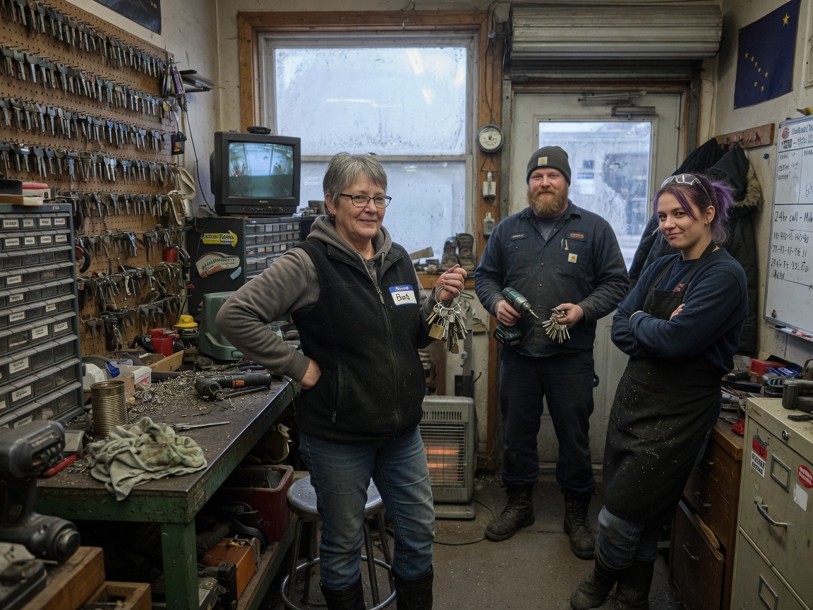 The MT LockSmith Pros team at work in Fairbanks